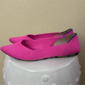 Rothy's The Point Dragon Fruit Pink Knit Loafer Shoes Slip On Flats Barbie Sz 8